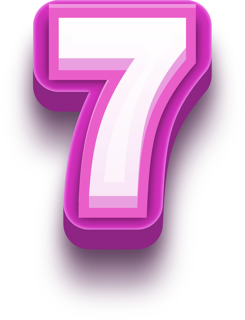 3D Alphabet Number 7