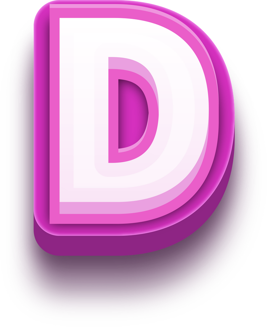 3D Alphabet Letter D